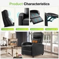thumbnail image 2 of ZUNMOS Massage Recliner, Small Recliner Sofa, with Cushioned Seat and Massage Backrest, Remote Control, Suitable for Home Theater Living Room, Bedroom, Black, 2 of 7