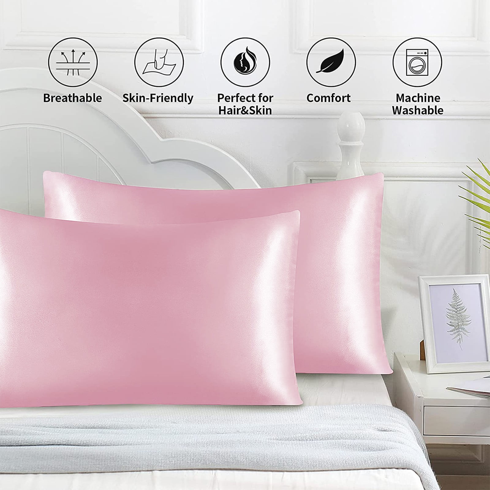 10Pcs Silk Pillowcase for Hair and Skin,Mulberry Silk Pillow Cases Standard Size,Soft Breathabl Cooling Sleep Both Sides Natural Silk Satin Pillow Covers with Hidden Zipper,Gifts for Women Men