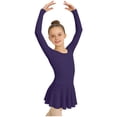 thumbnail image 2 of BRGZLK Ballet Leotards for Girls Classic Solid Color Long Sleeve Round Neck Dance Dress Toddler Soft Comfortable Jumpsuit Dress Navy 12-13 Years, 2 of 5