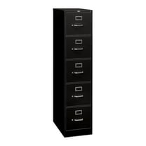 HON 5-Drawer Filing Cabinet - 310 Series Full-Suspension Letter File Cabinet, 26-1/2d, Black (H315)