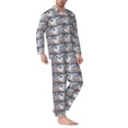 thumbnail image 2 of Salouo sparus aurata Print Button-Front Long Sleeve Pajama Set for Men, Soft 2Pjs Men's Long Sleeve Sleepwear-Large, 2 of 7