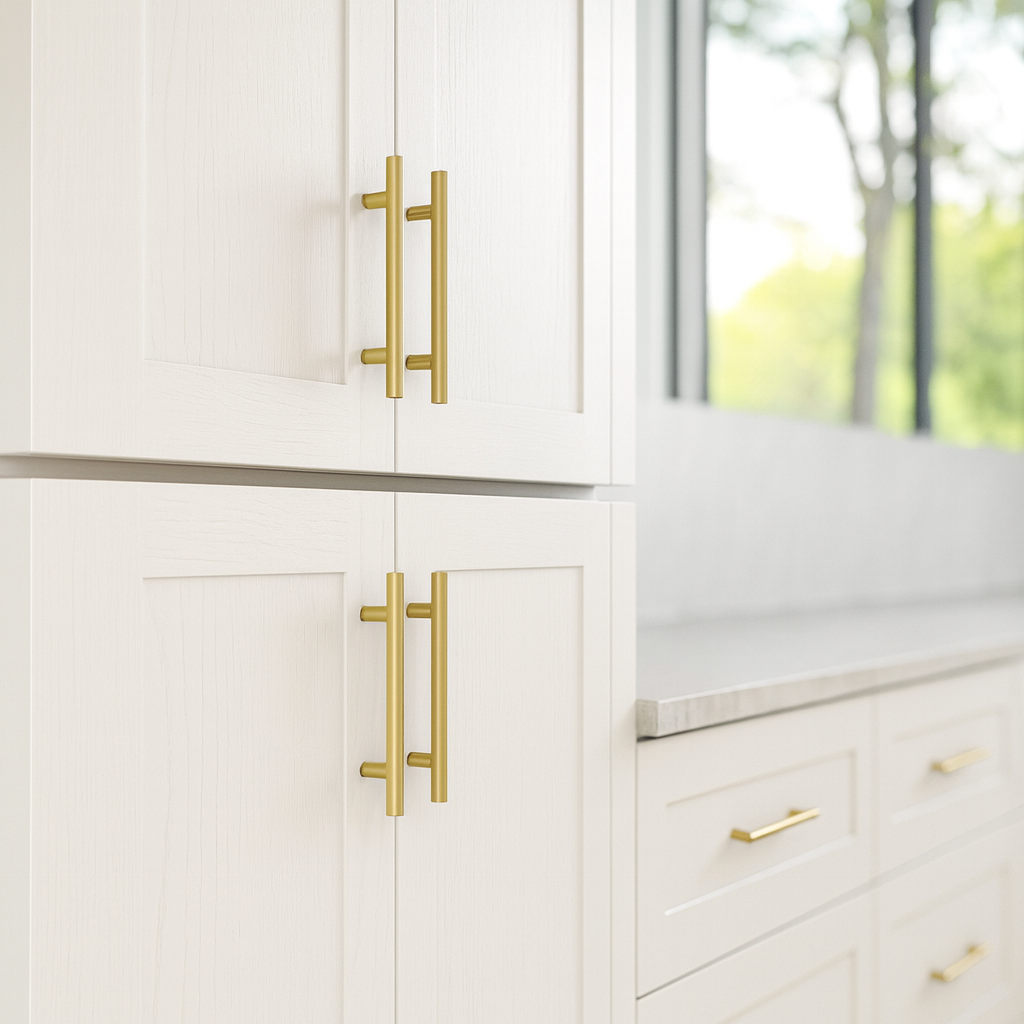 Design House 5in Solid Cabinet Pulls, Satin Gold, 10-Pack photo 2