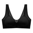 thumbnail image 1 of transpirable para mujer, para todos los cierre frontal, ropa interior sin cable correa ancha, ligero para el trabajo, Negro Salvador Sujetador de mujer, 1 of 6