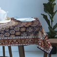 thumbnail image 4 of Rectangle Tablecloth Waterproof & Stainproof Tablecloths, Red Brown Pattern Oriental Washable Polyester Table Cloth Wrinkle-Free Fabric Table Cover for Dining/Party/Wedding, 4 of 6