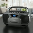 thumbnail image 5 of JENSEN CD-590-GR 1-Watt Portable Stereo CD and Cassette Player/Recorder with AM/FM Radio and Bluetooth (Gray), 5 of 6