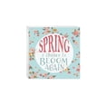 thumbnail image 1 of Spring Bloom Again Pink Floral Blue 10 x 10 Wood Tabletop Sign Plaque, 1 of 4