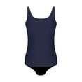 thumbnail image 2 of FAHXNVB Women Two Piece Tankini Set Tummy Control Ruched Tankini Top with Bottom Swimsuits Solid Color Soft Fashion Bathing Suit, 2 of 5