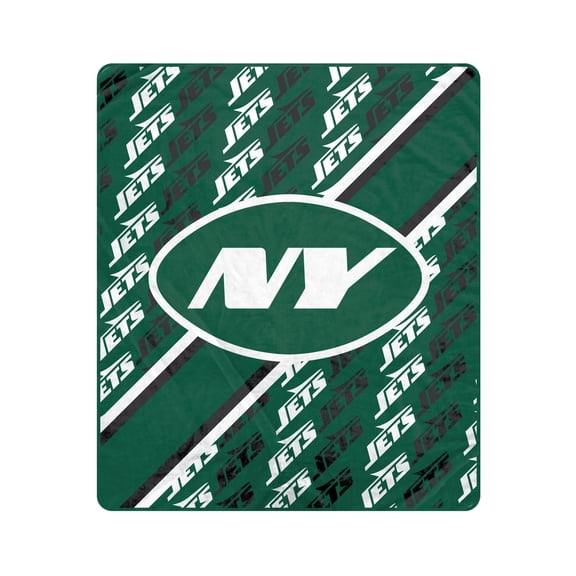 Pegasus New York Jets 60" x 70" Diagonal Lined Wordmark Ultra Soft Blanket