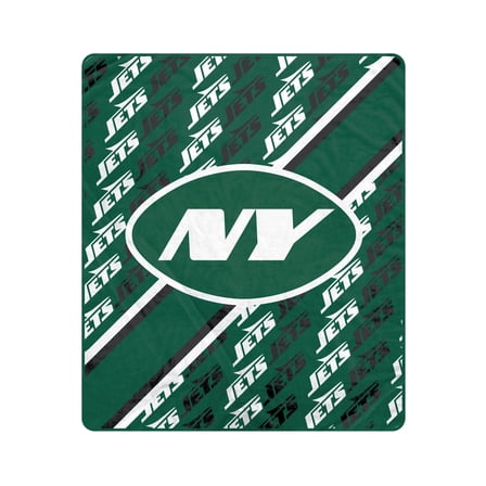 Pegasus New York Jets 60" x 70" Diagonal Lined Wordmark Ultra Soft Blanket