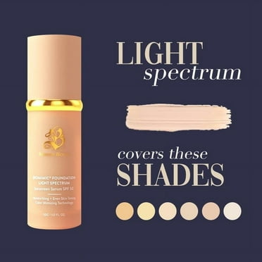 Bio Mimic Foundation Light Spectrum by Forever Bloom; Protecting from Sun with SPF50; for Gym, Sports, Dancing