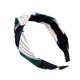 thumbnail image 1 of Diadema de tela a la moda para mujer, banda para el pelo con nudo cruzado, aro para el pelo con lazo (flor verde), 1 of 2
