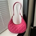 thumbnail image 3 of Bolso de hombro de media luna a cuadros de moda Bolso de mano de moda Bolso pequeño Hobo para mujer, 3 of 9
