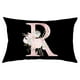 thumbnail image 2 of Xihbxyly Funda de Almohada Floral, Elegante Diseño Del Alfabeto Inglés, Suave Poliéster Color Melocotón, Ideal para Sofá Cama, Sillón, Aspecto Acogedor y Moderno, Tamaño 50 X 30 Cm, Ideal Como Regalo, 2 of 2