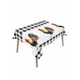 thumbnail image 2 of Black White Plaid Rooster Tablecloth Rectangle Table Cloth 60x84, Waterproof Tablecloth Outdoor Table Cloth, Vintage Farmhouse Checkered Washable Table Cover for Kitchen Dinning Party, 2 of 8