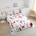 thumbnail image 3 of Santa Claus Comforter Set Merry Christmas Bedding 3 Piece Happy New Year Xmas Bedding Comforter Sets Christmas Themed Duvet Insert Cute Penguin Snowman Quilt King Size, 3 of 6