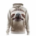 thumbnail image 2 of Men's Women's Novelty 3D Sloth Printed Hoodie Long Sleeve Pullover Sweatshirt with Kangaroo Pocket Casual Everyday Activewear, 2 of 5