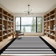 thumbnail image 2 of ODIKA 6'x9' Machine Washable Non-Slip Area Rug, Reversible Striped Black Grid High Traffic Rug, Black, 889890, 2 of 7