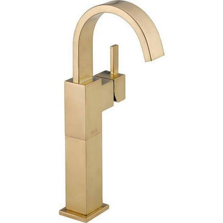 Delta Vero Single Handle Vessel Bathroom Faucet, Champagne Bronze