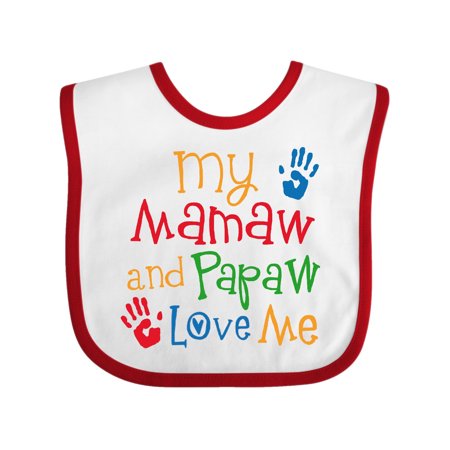 

Inktastic Mamaw and Papaw Love Me Gift Baby Boy or Baby Girl Bib