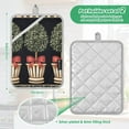 thumbnail image 6 of Yayeee Pot Holders Kitchen Heat Resistant with Pocket 7"x9.8" Cotton Oven Cooking Hot Pads, Beige Striped Trees, 6 of 7