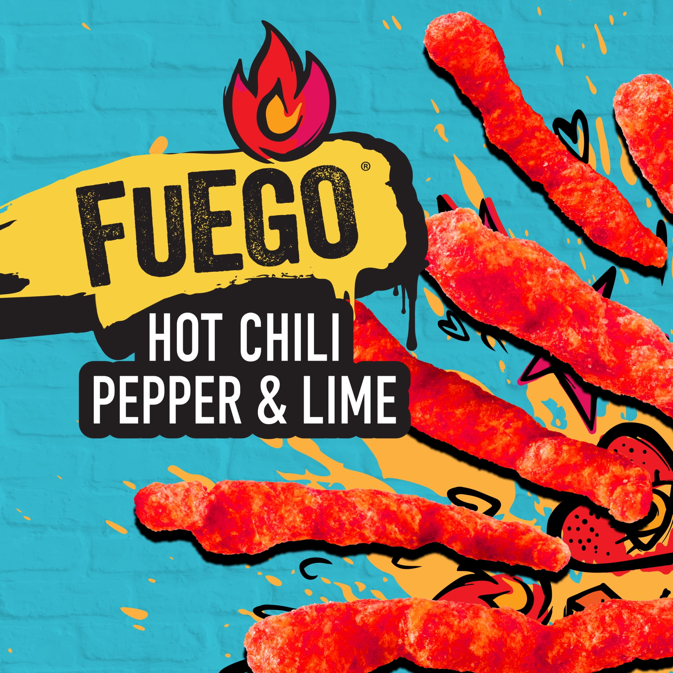 Takis Fuego Pix 8.5 oz Sharing Size Crunchy Corn Puff Bag, Hot Chili Pepper & Lime Snack