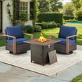thumbnail image 2 of Luxury Patio Furniture Sets with 50000BTU Propane Fire Pit Table,Patio Swivel Glider Patio Chair with Fire Pit Table Outdoor Conversation Sets for Porch Backyard Balcony, 2 of 13
