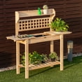 thumbnail image 3 of Costway Garden Potting Bench Workstation Table w/Sliding Tabletop Sink Shelves, 3 of 10