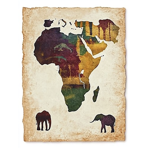Africa Map Wall Art Canvas Print,Suitable for Living Room,Bedroom,Office,Bathroom,and Dining Room Decoration.