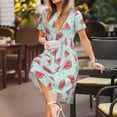 thumbnail image 3 of Balery Watermelon Vestidos sueltos de manga corta para mujer, vestidos de verano 2025, vestidos casuales de corte A con vuelo., 3 of 6