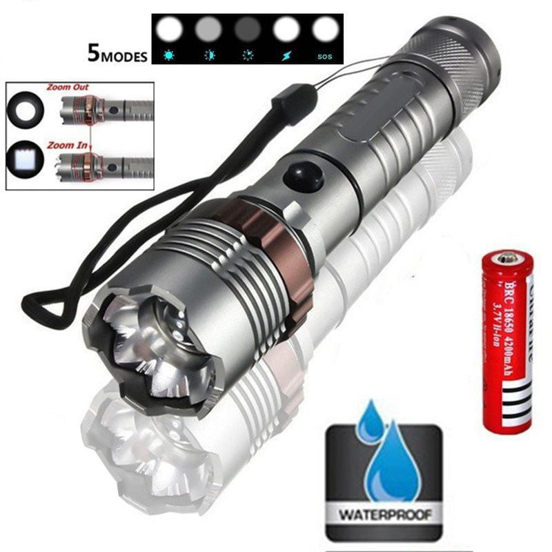 Portable 3 Mode 6000LM Zoomable Micro USB Rechargeable T6 LED Flashlight #Z