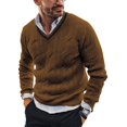 thumbnail image 2 of Suéter de cuello en V europeo y americano, suéter de punto de manga larga ajustado a la moda para hombre, suéter de otoño e invierno, 2 of 6
