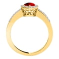 thumbnail image 2 of Aonejewelry 1.40 Ct. Ttw Diamond and Pear Shaped Garnet Ring in 10K Yellow Gold, 2 of 4