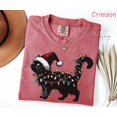 thumbnail image 4 of Funny Black Cat Christmas Lights Graphic Print T-Shirt | Holiday Cat Design, 4 of 6