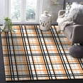 thumbnail image 5 of Area Rug 4'x6' Abstract Stripes Orange Black Grey Plaid Washable Area Rugs Non Shedding Floor Carpet Rubber Backing Non-Slip Indoor Mats for Living Room Bedroom Kitchen, 5 of 8
