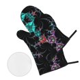 thumbnail image 2 of PUREYAH Oven Mitts And Pot Holders Sets, Kitchen Fractal Multicoloured Abstract Oven Gloves Hot Pads Heat Resistant 4 Pieces, 2 of 6