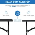 thumbnail image 2 of Leumius 6 Foot Folding Table,Fold-in-Half Plastic Table,Indoor Outdoor Picnic Party Dining Camp Tables,Black, 2 of 9