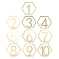 thumbnail image 1 of MasteelfCA 10pcs Wedding Table Numbers Hexagonal Numbers Placeholders Party Table Cards, 1 of 7