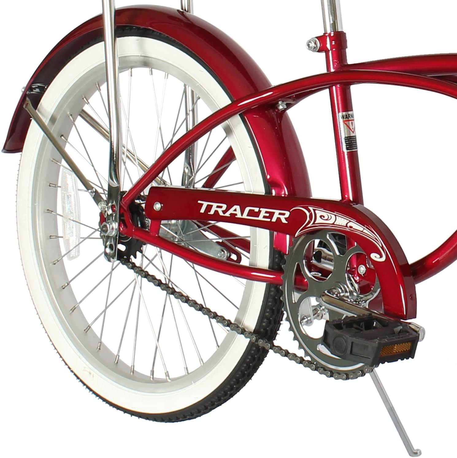 Wonder Wheels 16" Lowrider Hi-Ten Steel Drum Brake Single Speed Bicycle, Bike, One Piece Crank Alloy Rims - Red