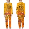 thumbnail image 2 of Renewold Softness Pjs for Girls 7-8 Years Old Pajamas Top and Pants 2 Pack,Spider Web Long Fall Winter Nightwear Scoop Neck Halloween Lounge Set for Vacation Sport, 2 of 5