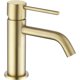 thumbnail image 1 of Grifo de baño de un solo orificio de oro cepillado, grifo de lavabo de una sola palanca de latón con manguera de entrada, grifo de lavabo de oro JAMW Sencillez, 1 of 5