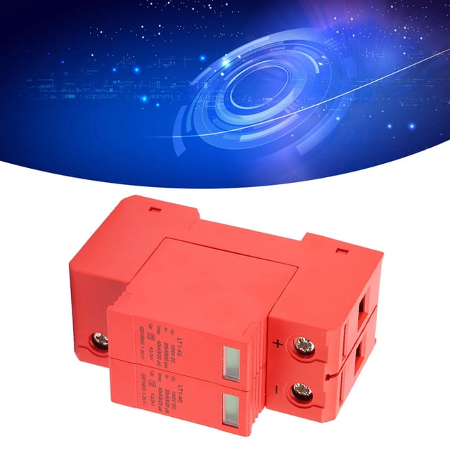 DC1000V 2P 40KA Surge Protective Device, SPD for Electric System Protection, Low Voltage Arrester with Flame Retardant Shell, Removable Assembly, Guide Rail Installation