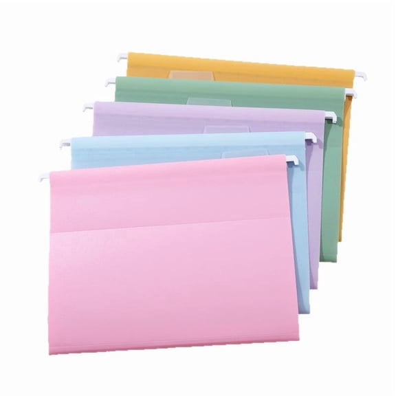 Clearance! Hanging File Folders, File Folders with Hooks, A4 Letter Size, 10 Pack, Mixed Colors, Macaron, Office Document Index Storage