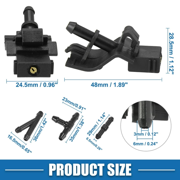 Front Windshield Washer Nozzles Kit For For Toyota 04-10 Sienna 05 12 Corolla 04 08 Solara 00 05 Tundra Replaces Oem 85381 Ae020 Jet Fluid Hose Connector Front Windshield Washer Nozzles Kit For For Toyota 04-10 Sienna 05 12 Corolla 04 08 Solara 00 05 Tundra Replaces Oem 85381 Ae020 Jet Fluid Hose Connector