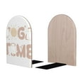 thumbnail image 2 of Junzan Cat Yoga Time for Wood Bookends,1 Pair Book Ends for Shelves Book Holder Stand Decorative Book Stoppers for Heavy Duty Books/CD/File/Video Games, 2 of 8