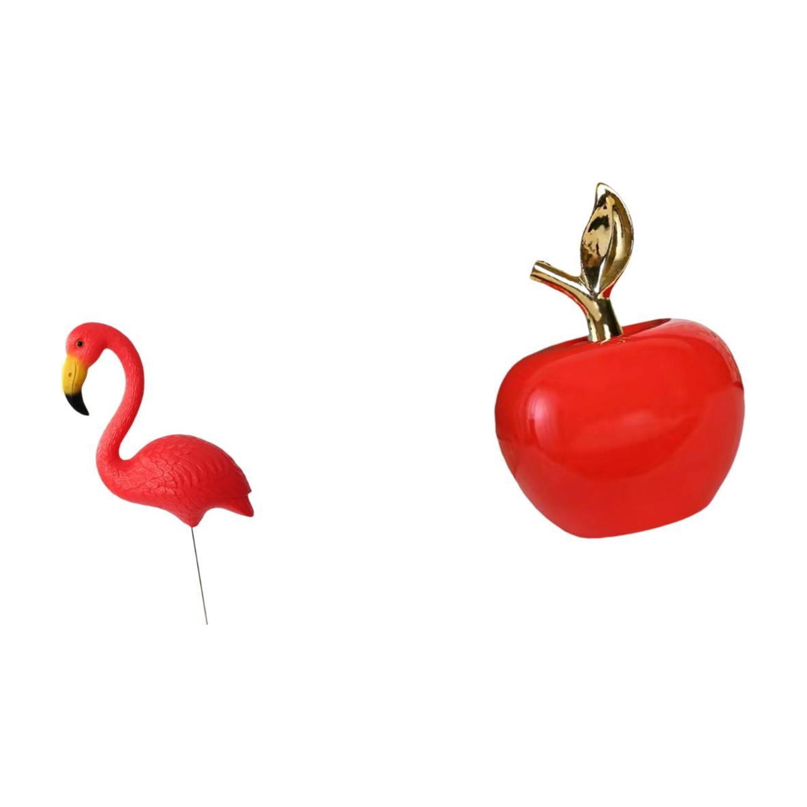 Miulika Flamingo Fairy Garden Stake Sculpture and Ceramic Figurine Ornament for Holiday Spring Backyard Yard Art Home Decoration
