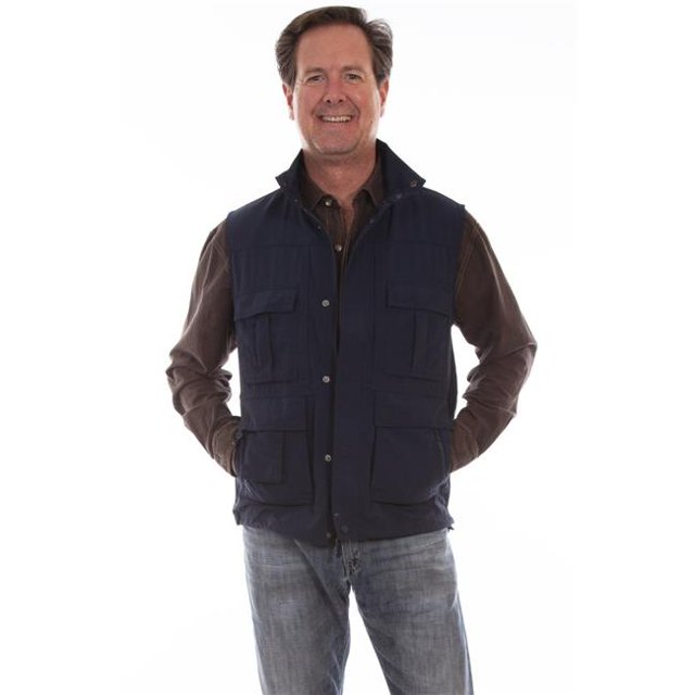 Scully 5262 MID M Versatile Multi-Pocket Mens Vest, Midnight Sky - Medium