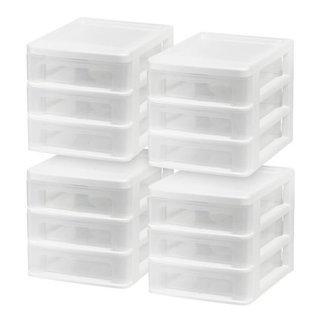 UPC: 0762016479460 | IRIS USA 3-Drawer Desktop Storage System  4 Pack