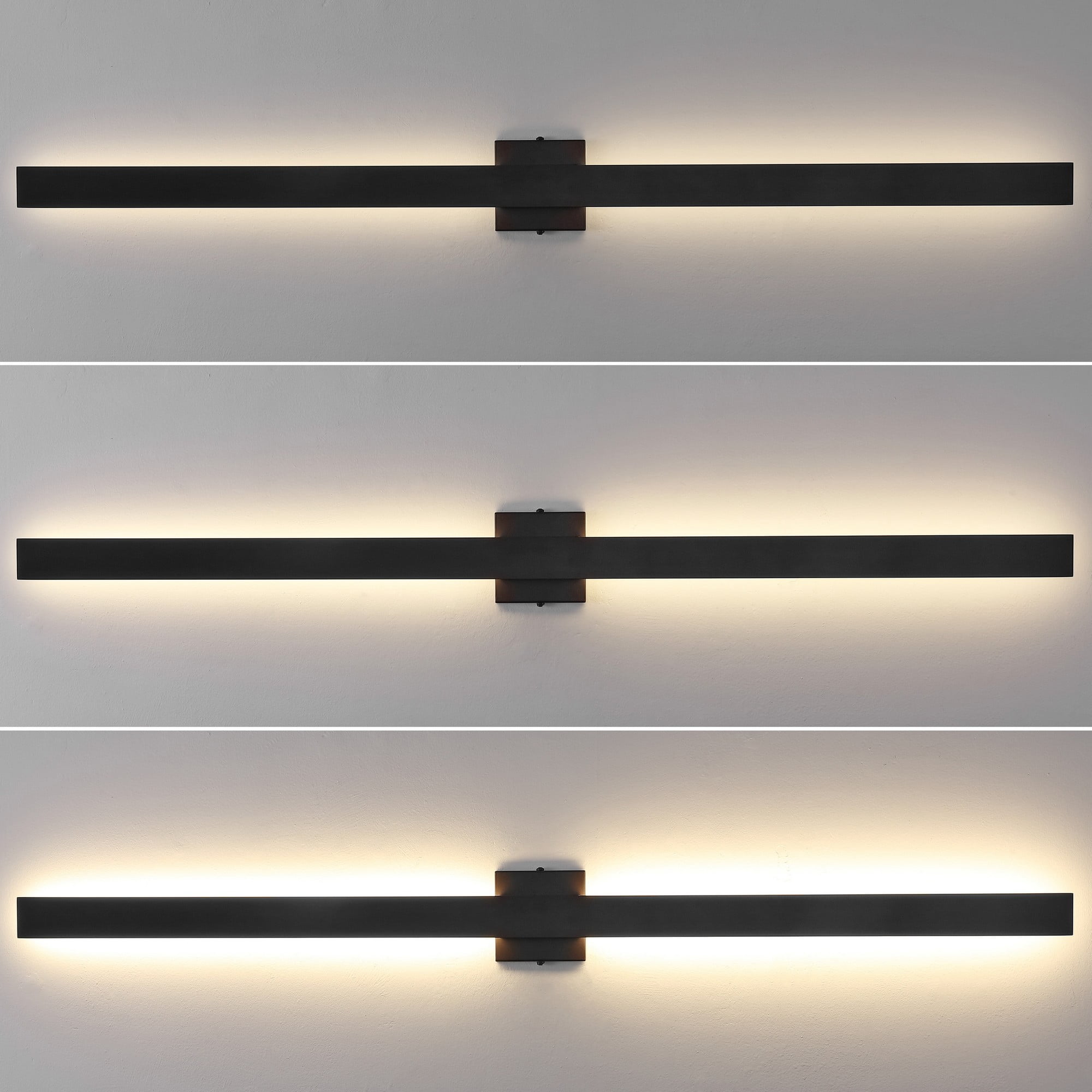 JONATHAN Y Vara 49.5" Modern Minimalist Indoor/Outdoor Metal 350-Degree Rotate Dimmable Integrated Linear LED Wall Sconce, Black
