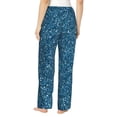 thumbnail image 2 of Bixox Women's Blue Glitter Patterned Pajama Pants Loungewear, 2 of 5