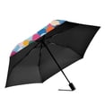 thumbnail image 2 of FORMRS Travel Umbrella Folding Auto Open Close Windproof Rain UV Protection, Blue Colorful Circles, 2 of 8